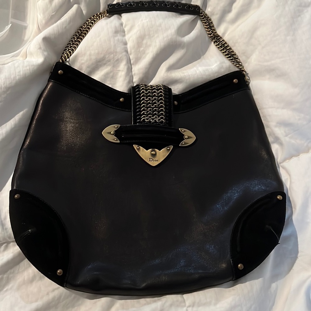 Authentic Jeanne Christian dior calfskin suede hobo